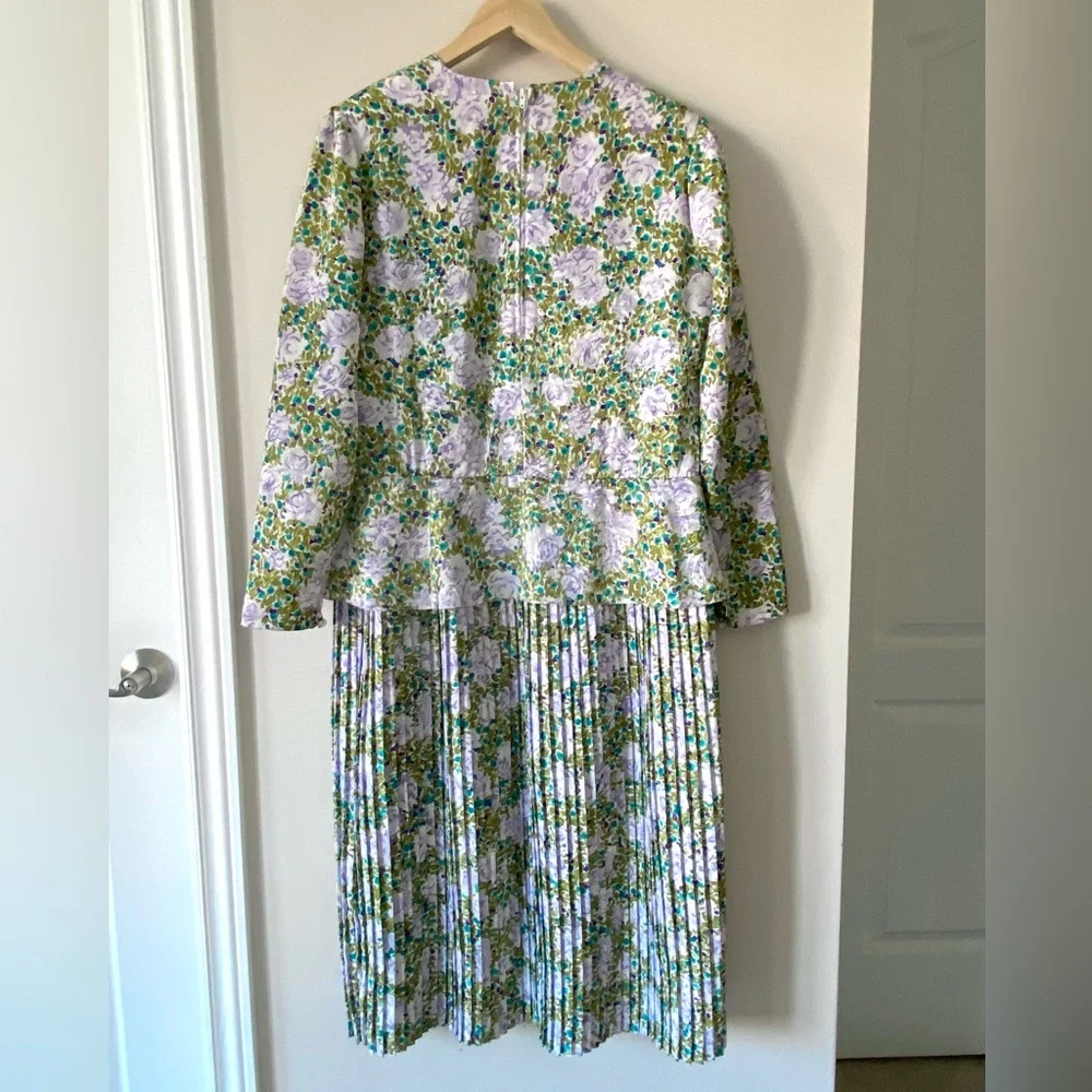 Vintage floral micropleated midi dress - Picture 14 of 15
